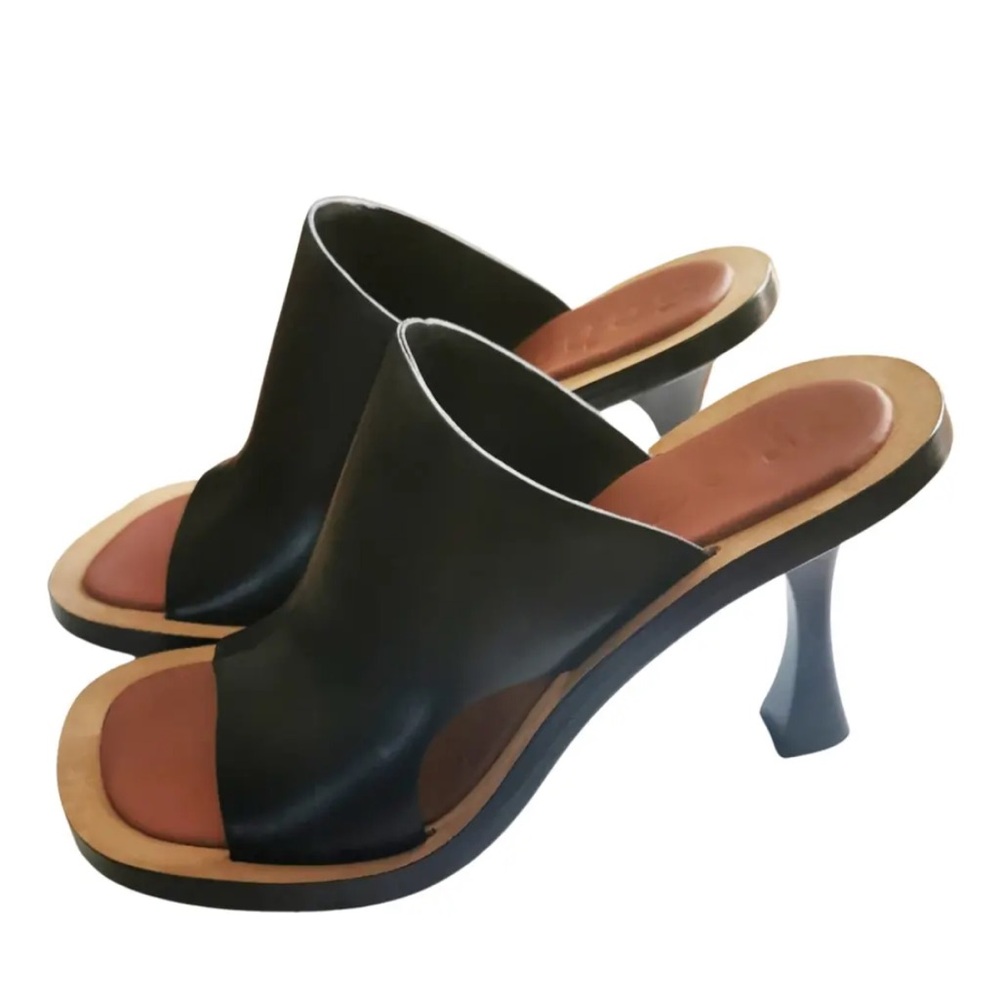 Proenza Schouler Ledge Black and Tan Leather Mules - Picture 4 of 9